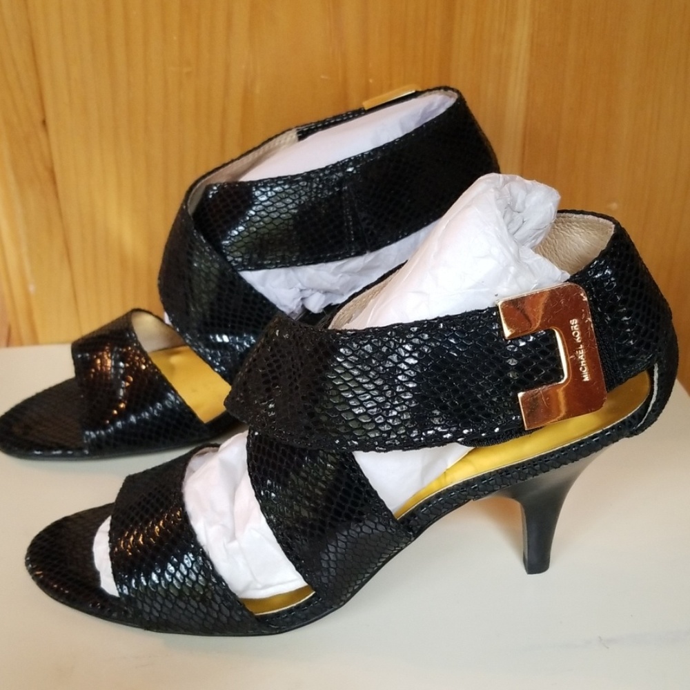 Michael Kors black strappy heels